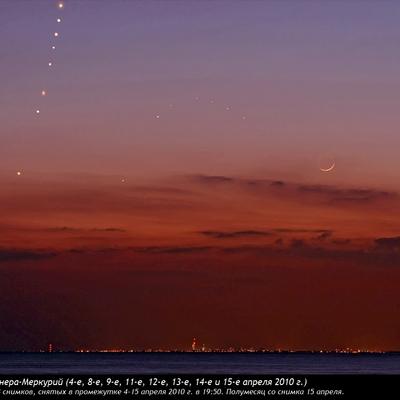 Венера, Меркурий и Луна