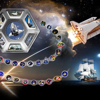 Плакат, посвященный челноку Индевор